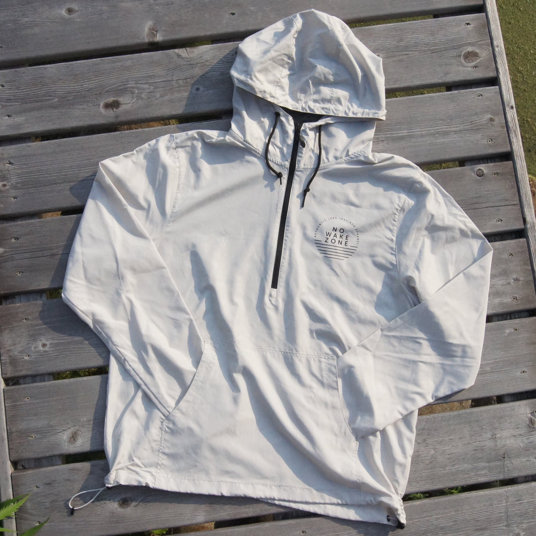 Quarter-Zip Windbreaker - White – No Wake Zone Apparel